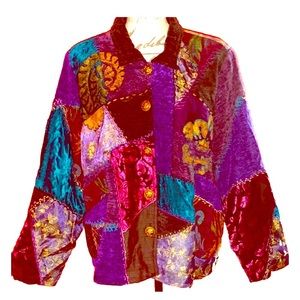 🦋🌼Vintage Grunge Boho Tapestry Patchwork Jacket
